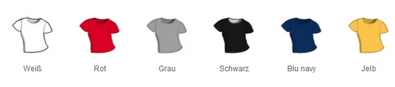 Verfügbare Shirtfarben